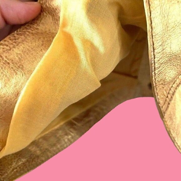 free people leather sleeveless goldie mini dress size 4 NWT gold - Picture 3 of 11